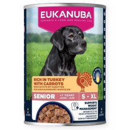 EUKANUBA Life Care Senior Ricco di tacchino con carote - cibo umido per cani - 400g