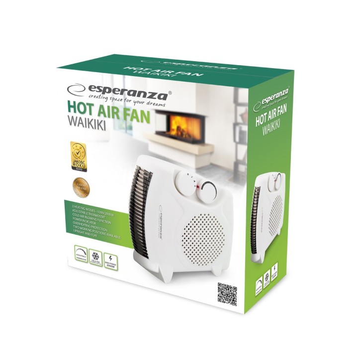 Esperanza EHH004 riscaldatore elettrico da ambiente Interno nero bianco 2000 W
