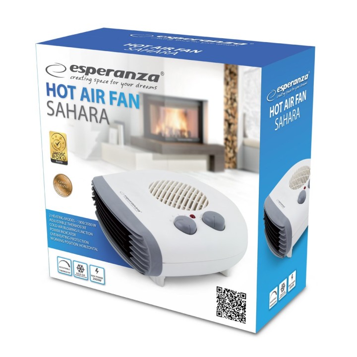 Esperanza EHH003 riscaldatore elettrico da ambiente Interno grigio bianco 2000 W