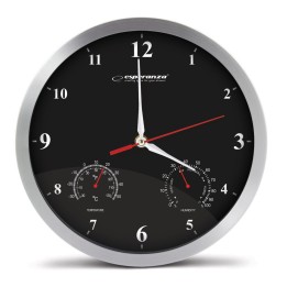 Esperanza Washington nero orologio da parete meccanico rotondo nero