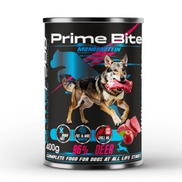 PRIME BITE Monoprotein Cervo con mela - cibo umido per cani - 400g