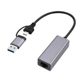 Gembird A-USB3AC-LAN-01 USB 3.1 + type-C Gigabit adattatore di rete grigio spazio