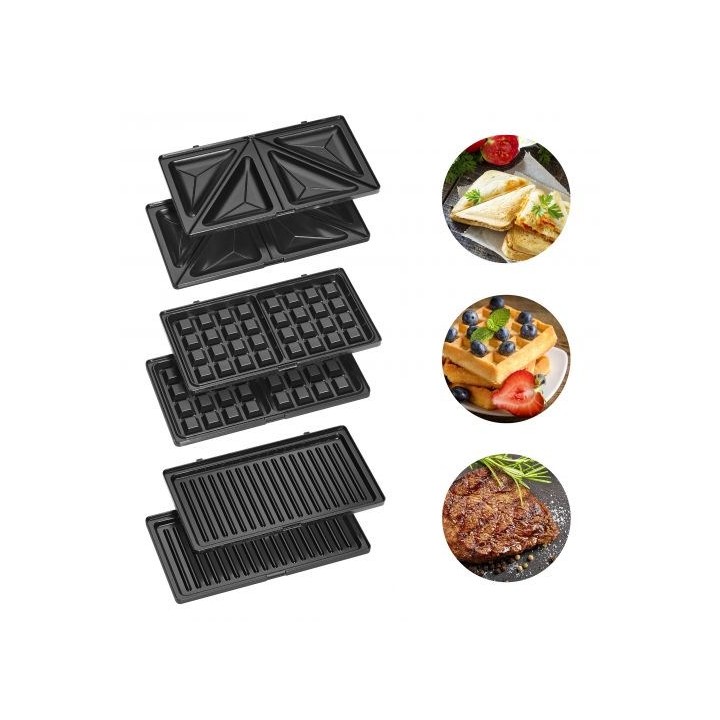 Clatronic ST/WA 3670 Tostapane sandwich 800 W Nero Acciaio inossidabile
