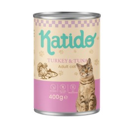 KATIDO Tacchino con tonno - cibo umido per gatti - 400g
