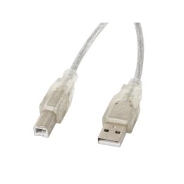 Lanberg CA-USBA-12CC-0018-TR USB cavo USB 2.0 1.8 m USB B trasparente