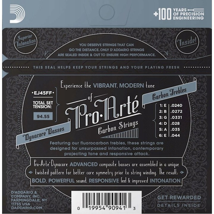 D'Addario EJ45FF Pro-Arté Carbon - corde per chitarra classica
