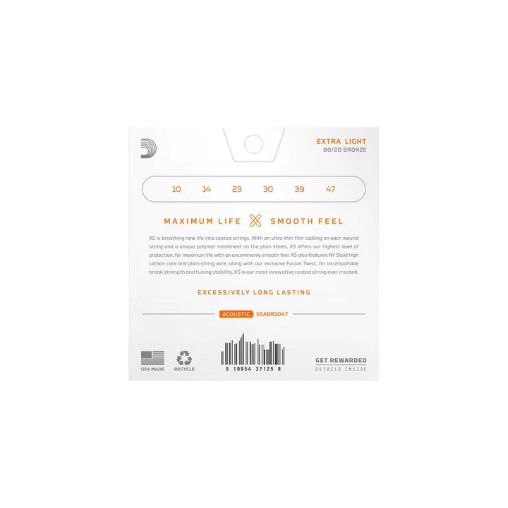 D'Addario XSABR1047 - Corde per chitarra acustica (10–47)