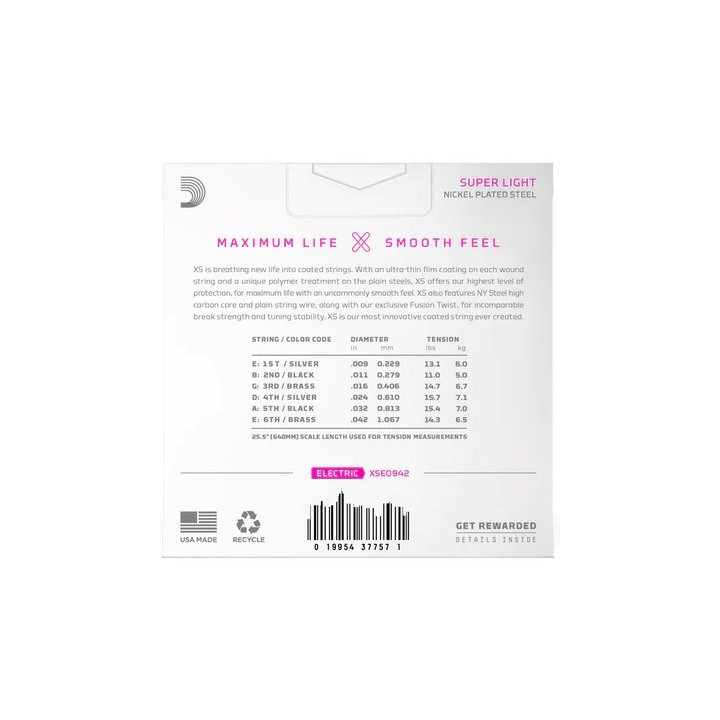 D'Addario XS Corde per chitarra elettrica Super Light (9-42)