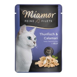 MIAMOR Feine Filets Tonno con calamaro - cibo umido per gatti - 100g