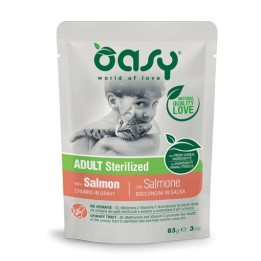 OASY Bocconcini in salsa salmone sterilizzato - cibo umido per gatti - 85g