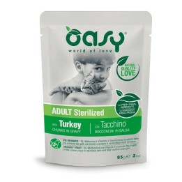 OASY Bocconcini in salsa gatto sterilizzato tacchino - cibo umido - 85g