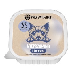 PAKA ZWIERZAKA Maiale con mirtilli Mono - cibo umido per cani - 150g