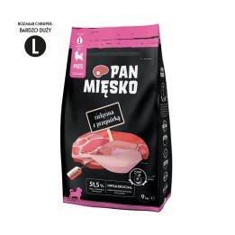 PAN MIĘSKO Vitello con quaglia L - cibo secco per cuccioli - 9kg
