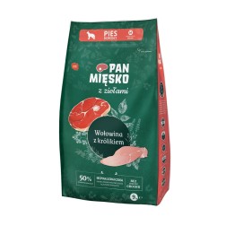 PAN MIĘSKO con erbe Manzo con coniglio M - cibo secco per cani - 9kg