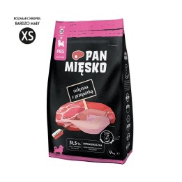 PAN MIĘSKO Vitello con quaglia XS - cibo secco per cuccioli - 9kg