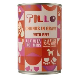 TILLO Bocconi in salsa Manzo - cibo umido per cani - 415g