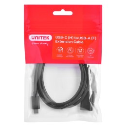 Adattatore cavo Unitek (C476BK-1M) USB-C (M) - USB-A (F) 10Gbps 60 W