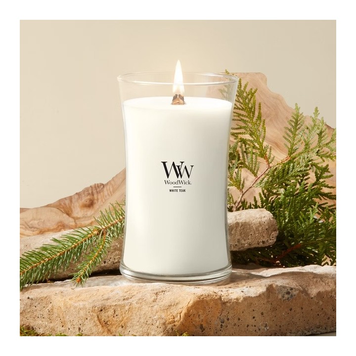 Candela profumata grande WOODWICK white teak 609.5 g 1 pezzo