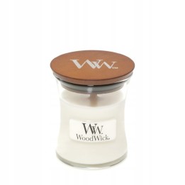Candela profumata piccola WOODWICK teak bianco 85 g 1 pezzo