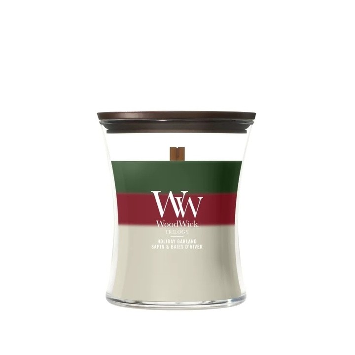 Candela profumata media WOODWICK Holiday Garland 1 pezzo