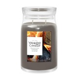 Yankee Candela Crackling Embers candela di cera Cilindro Legno Grigio 1 pz