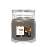 Yankee Candela Crackling Embers candela di cera Cilindro Legno Grigio 1 pz