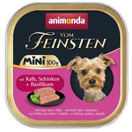 ANIMONDA Vom Feinsten Adult Mini vitello prosciutto e basilico - cibo umido per cani - 100g