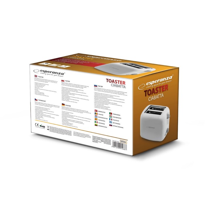 Esperanza EKT002 Caprese 2 Fette 600 W bianca
