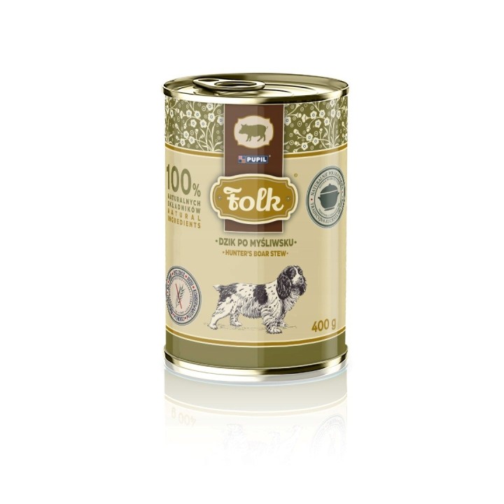 FOLK Cinghiale in stile cacciatore mono - cibo umido per cani - 400g