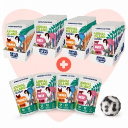 ANIMAL ISLAND Love Box Pate Box + Toy - cibo umido per gatti - 48x100g