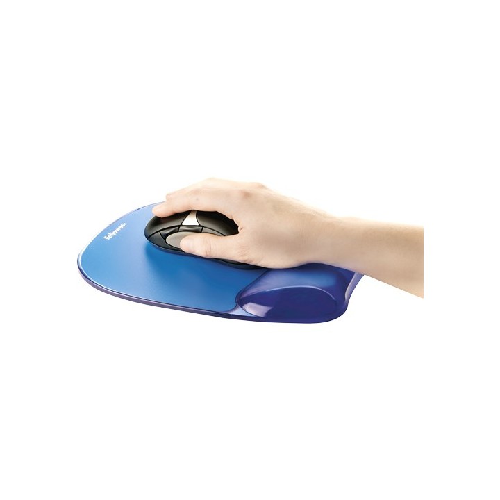 Fellowes CRYSTAL Mouse & Poggiapolsi Gel Ciano