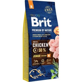BRIT Premium by Nature Junior Medium Pollo - cibo secco per cani - 15 kg