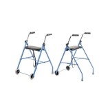 Supporto riabilitativo a due ruote - deambulatore blu nero