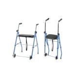 Supporto riabilitativo a due ruote - deambulatore blu nero