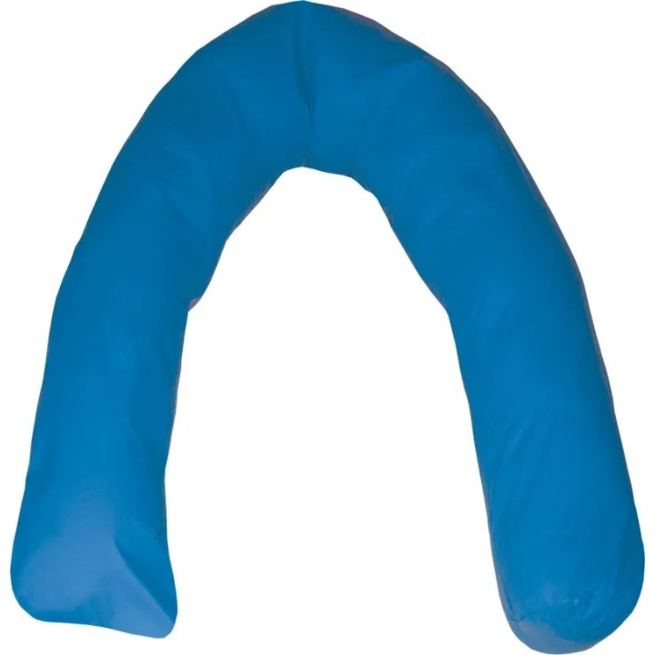 Cuscino posizionamento letto U-crescent in fibra di silicone blu