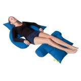 Cuscino posizionamento letto U-crescent in fibra di silicone blu