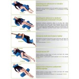Cuscino posizionamento letto U-crescent in fibra di silicone blu