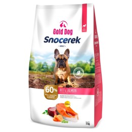 GOLD DOG Snocerek Razze piccole manzo e salmone - cibo secco per cani - 5kg