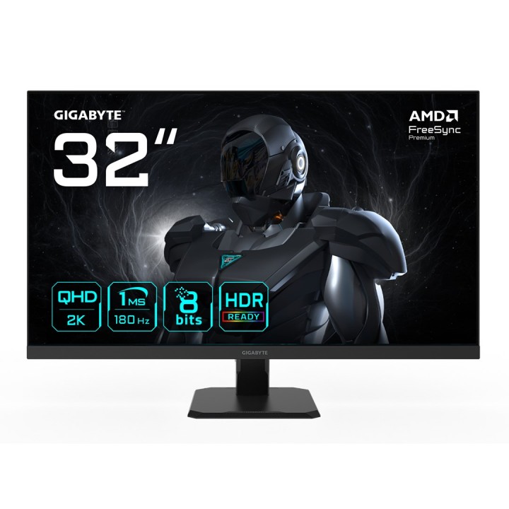 GIGABYTE GS32QA 32” QHD monitor da gaming - 2560 x 1440 180Hz 1ms 300 cd/m2 FreeSync Premium HDR Ready HDMI 2.0 Displayport 1.4