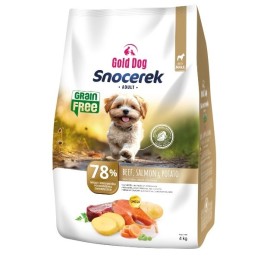 GOLD DOG Snocerek Senza cereali Razze piccole manzo e salmone patata - cibo secco per cani - 4kg
