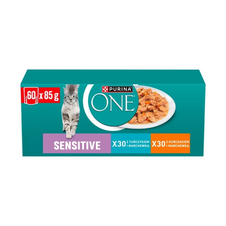 PURINA One Sensitive scatola - cibo umido per gatti - 60x85g