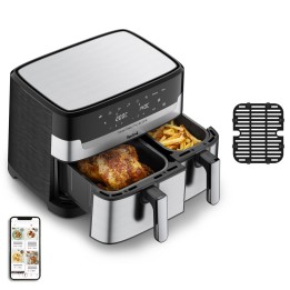 Tefal Friggitrice ad aria calda Dual Easy Fry & Grill EY905D doppia 8.3 L 2700 W acciaio inossidabile