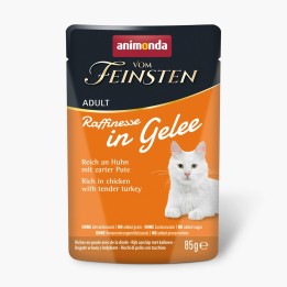 ANIMONDA Vom Feinsten Adult Raffinesse in gelatina ricco di pollo con tacchino - cibo umido per gatti - 85g