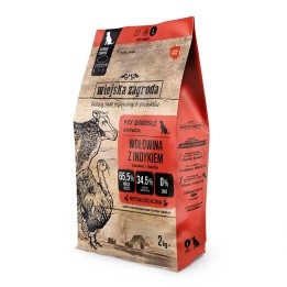 WIEJSKA ZAGRODA Manzo con tacchino L - cibo secco per cani - 2kg