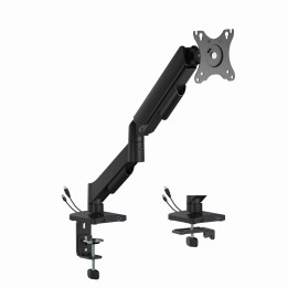 Gembird MA-DA1U-01 Braccio di supporto display regolabile per scrivania con porte USB 17"-32" nero