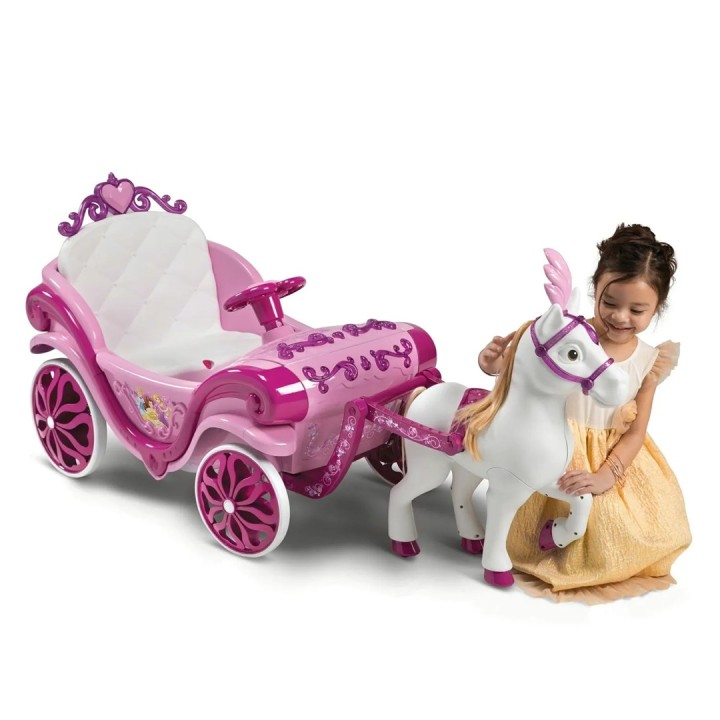 Huffy Carrozza elettrica Disney Princess con cavallo 6 V rosa