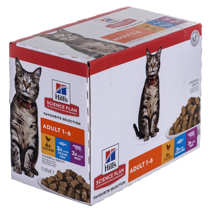 HILL'S Feline Adult Multipack Classic – bustine 12×85 g