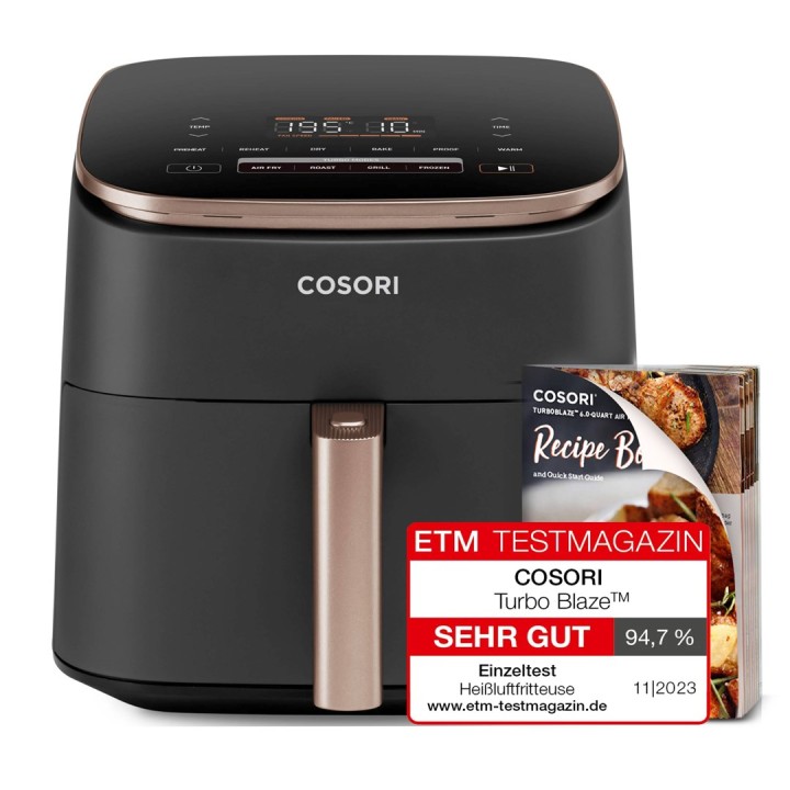 Cosori Turbo Blaze Chef Edition Single 6 L Autonomo 1725 W Friggitrice ad aria calda Nero Rosa oro