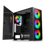 SAVIO PC case Prime X1 ARGB vetro nero