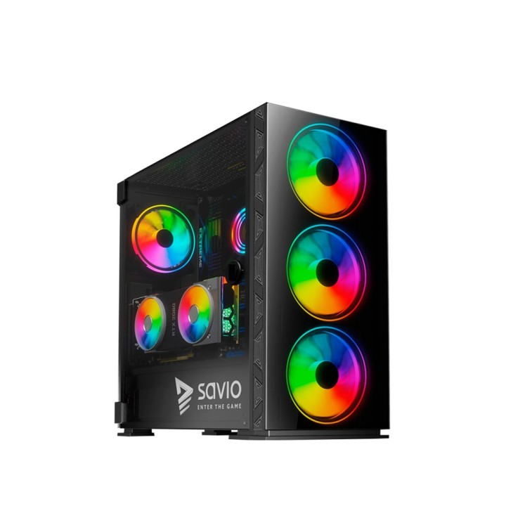 SAVIO PC case Prime X1 ARGB vetro nero